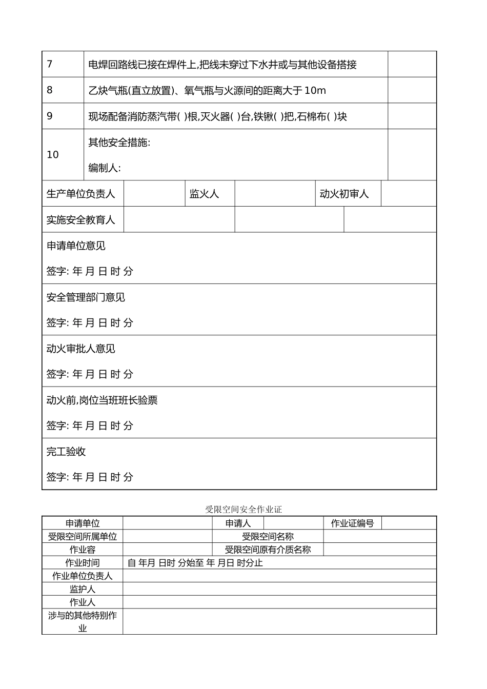 八大作业票据表格模板_第2页