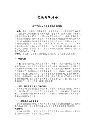 公交车调查研究报告范本