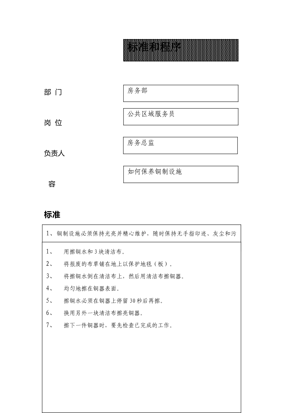 公共区域服务员清洁处理的标准与程序文件_第2页