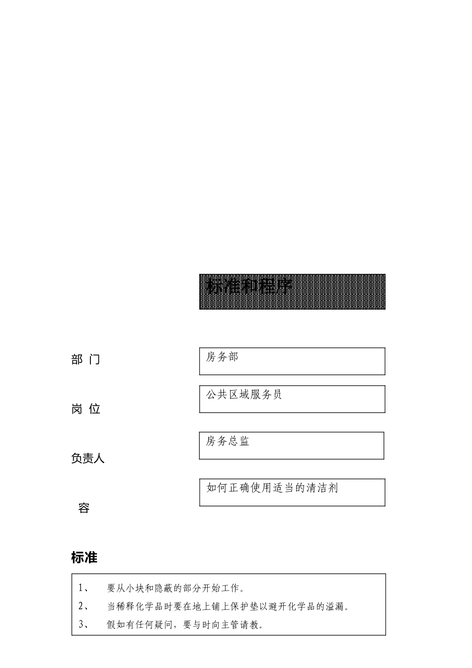 公共区域服务员清洁处理的标准与程序文件_第3页