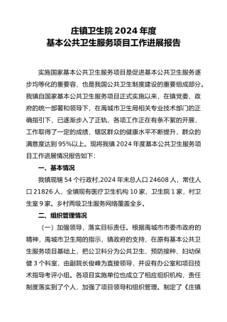 公共卫生工作进展报告