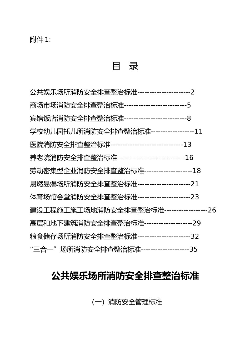公共娱乐场所消防安全排查整治标准_第1页