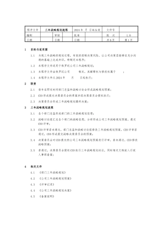 公司三年战略规划流程图