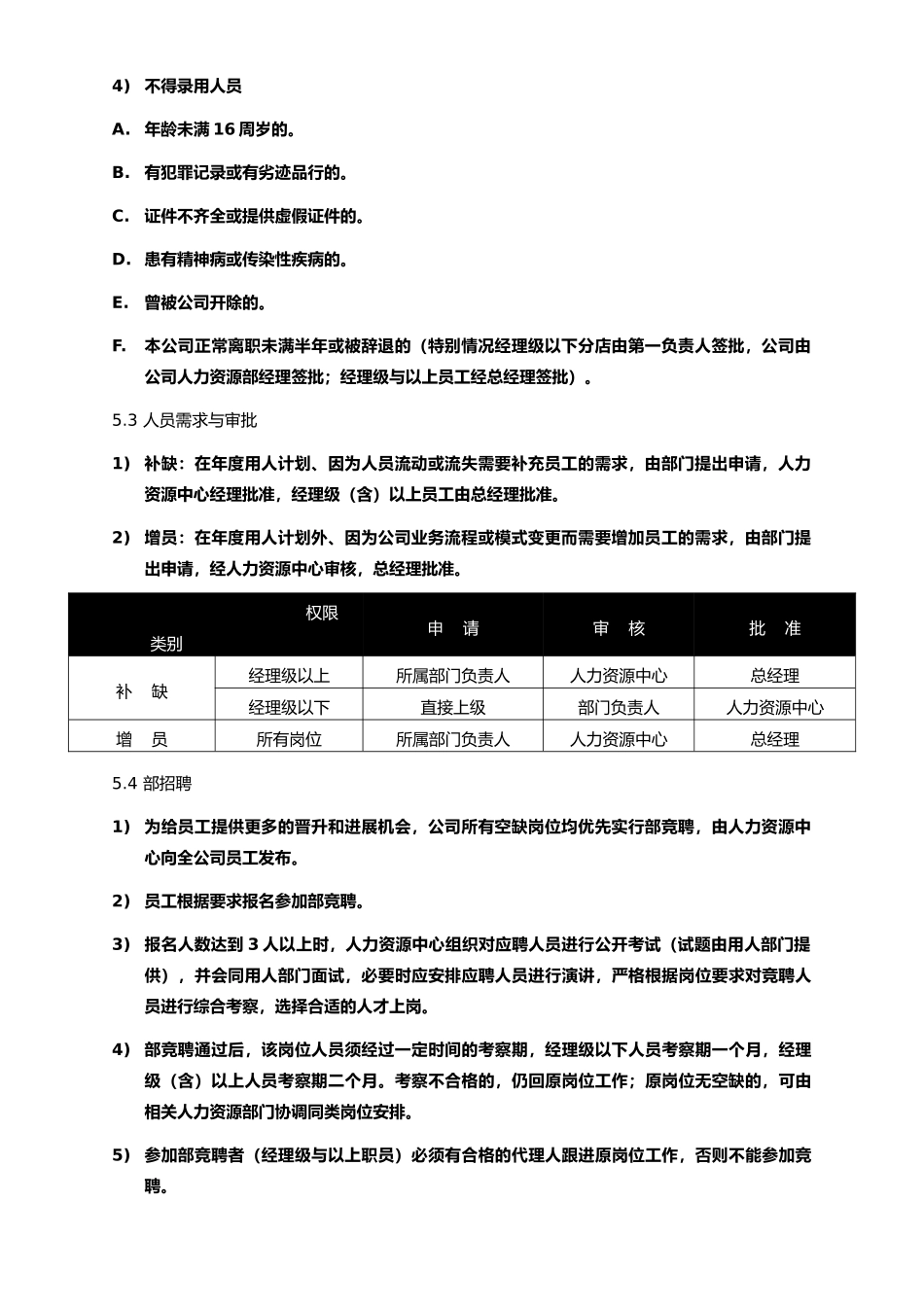 公司人员招聘管理制度_第2页