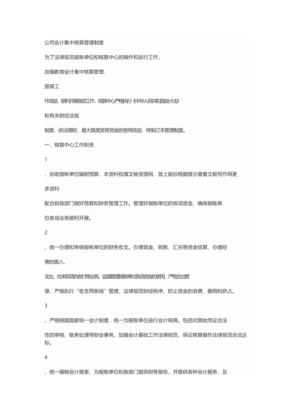 公司会计集中核算管理制度_第1页