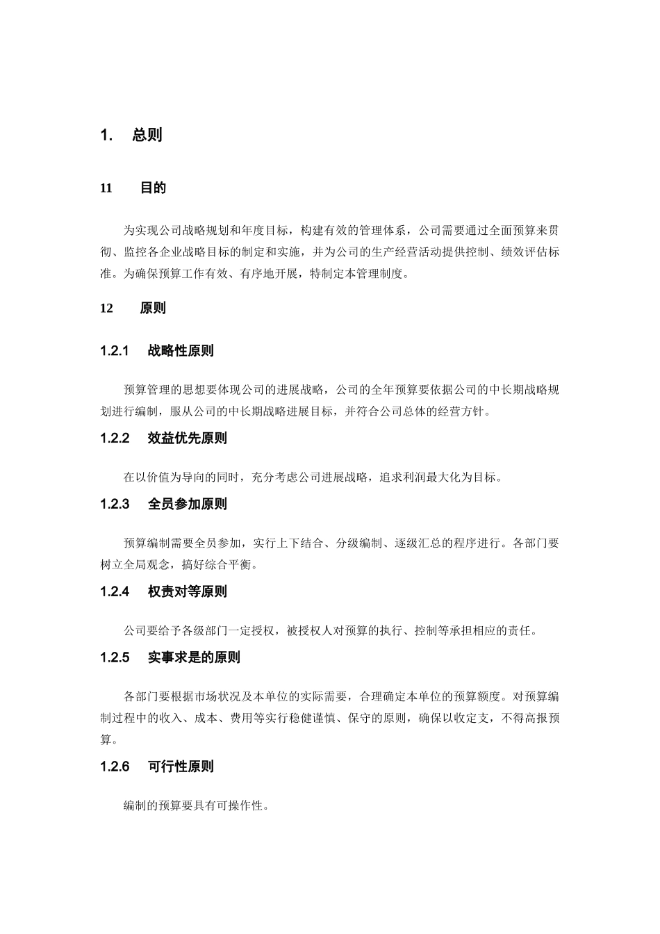 公司全面预算管理实施细则_第3页