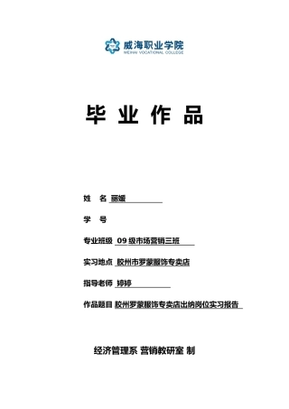 公司出纳岗位实习报告