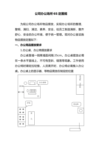 公司办公室6S定置规范图
