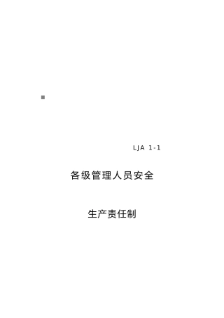 公司各级管理人员安全生产责任制汇总