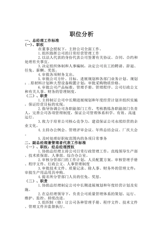 公司各岗位分析范例