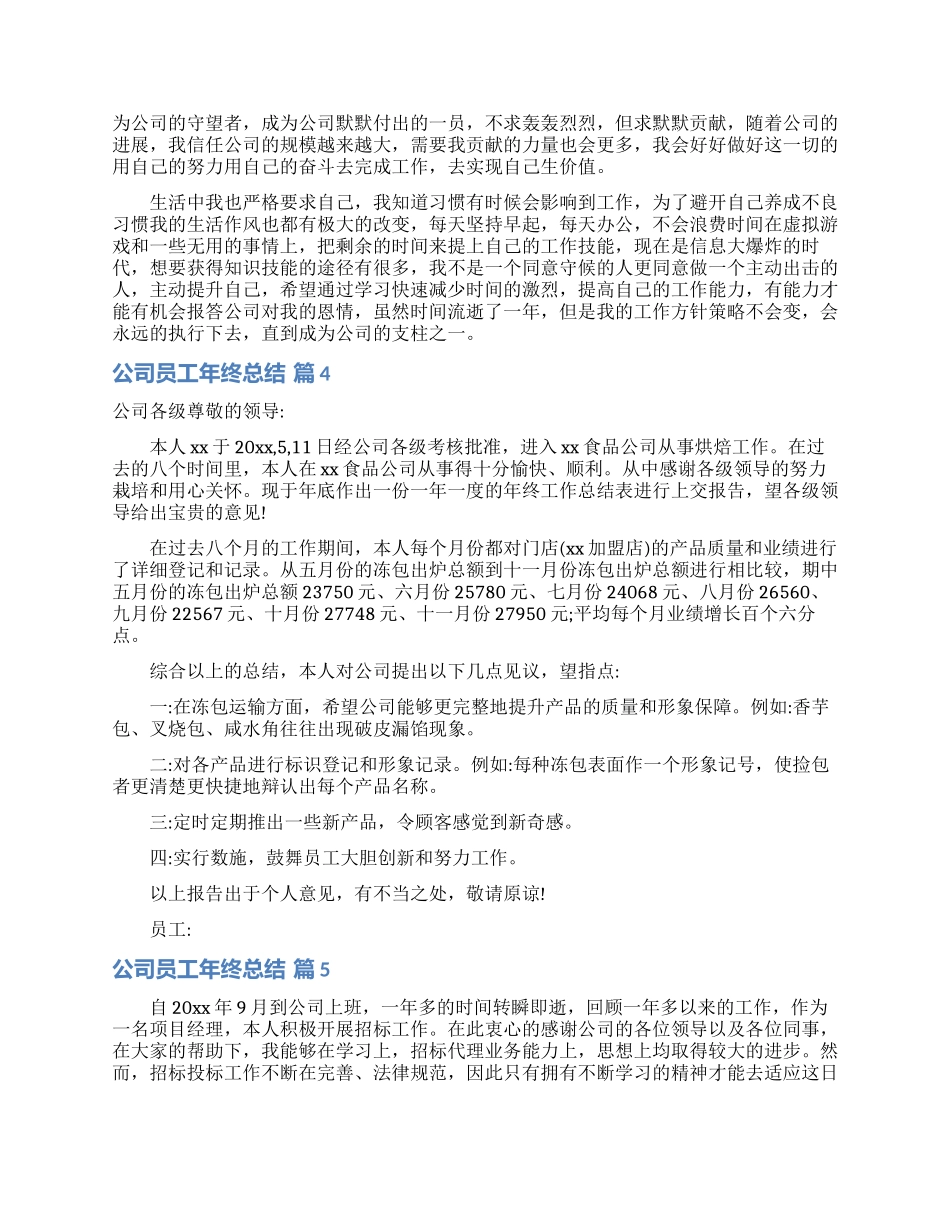公司员工年终总结模板汇编七篇_第3页