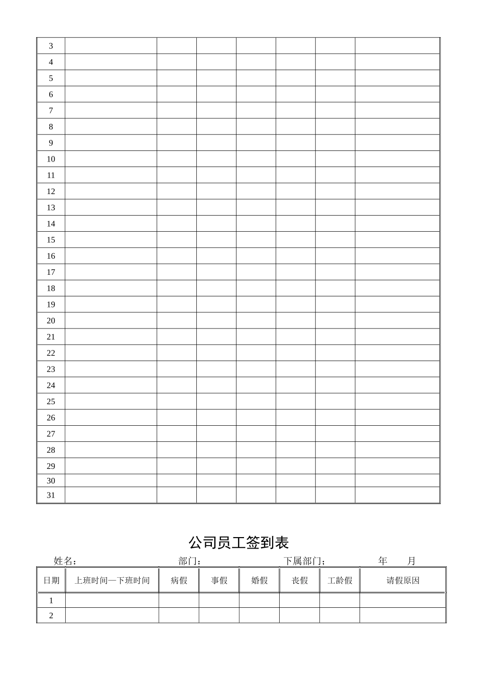 公司员工签到表_第3页