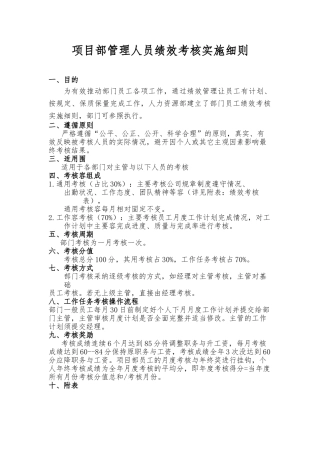 公司员工绩效考核表
