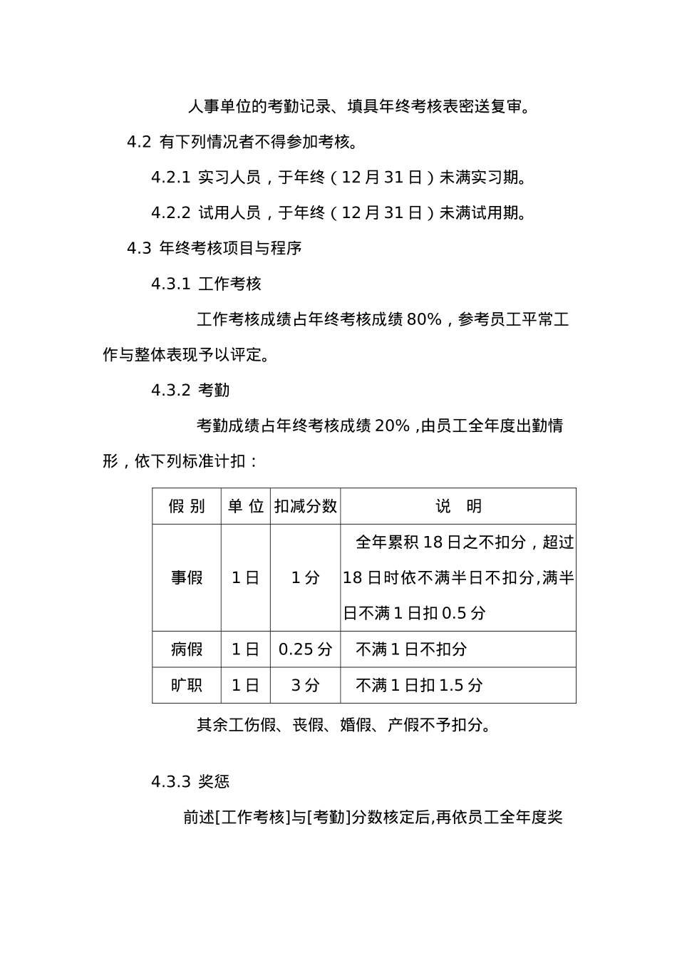公司员工考核办法实施细则_第3页
