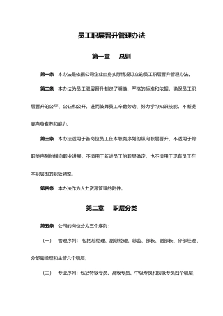 公司员工职层晋升管理办法