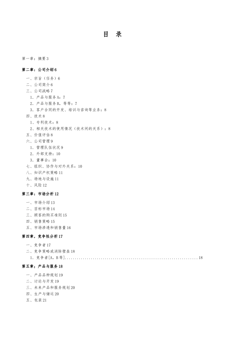 公司商业实施计划模板_第3页