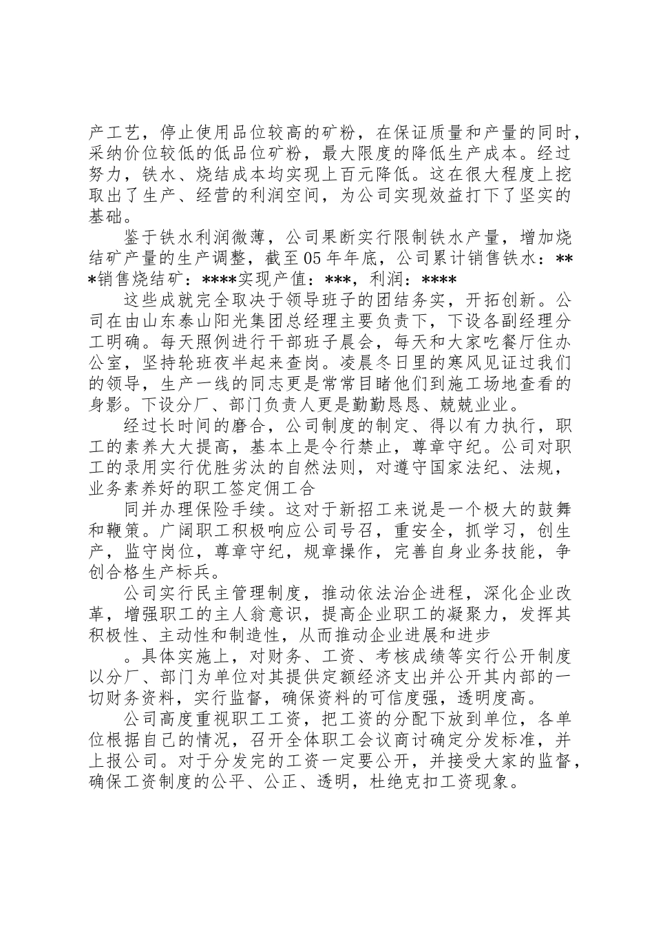 公司安全生产、经营工作总结 _第3页