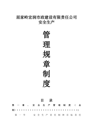 公司安全生产管理规章制度