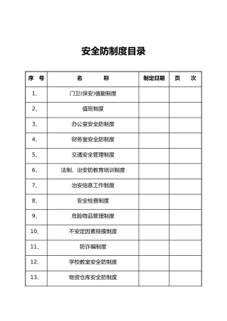 公司安全防范制度