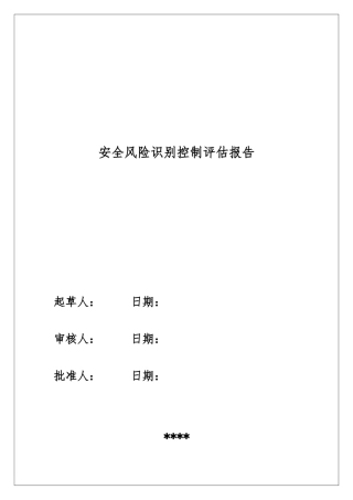 公司安全风险识别控制评估实施报告