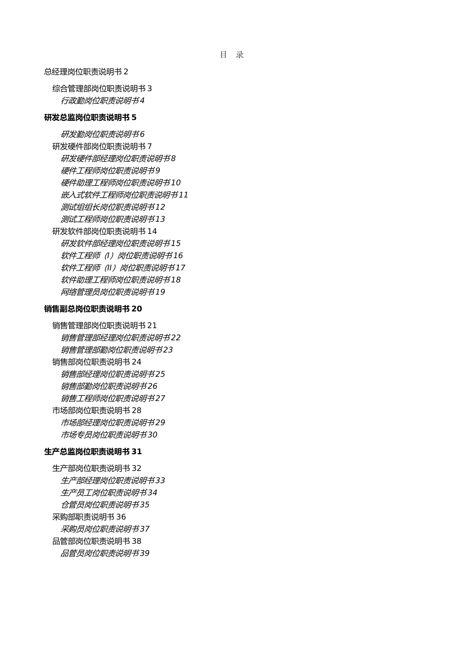 公司岗位职责说明书汇编_第2页