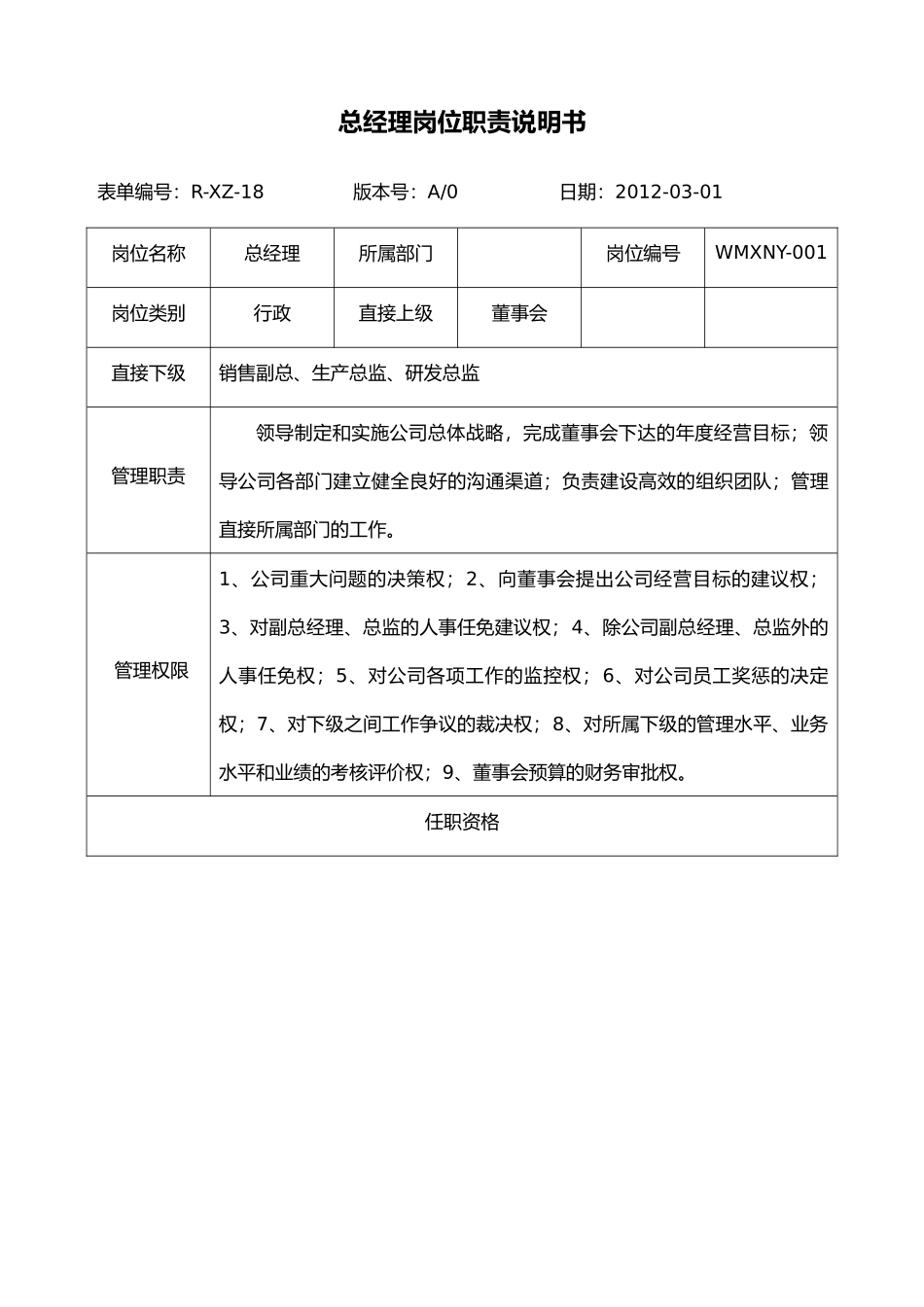 公司岗位职责说明书汇编_第3页