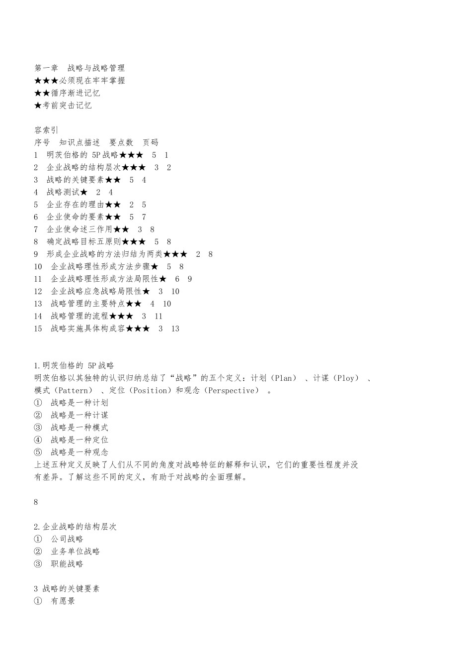 公司战略与风险管理知识点总结_第1页