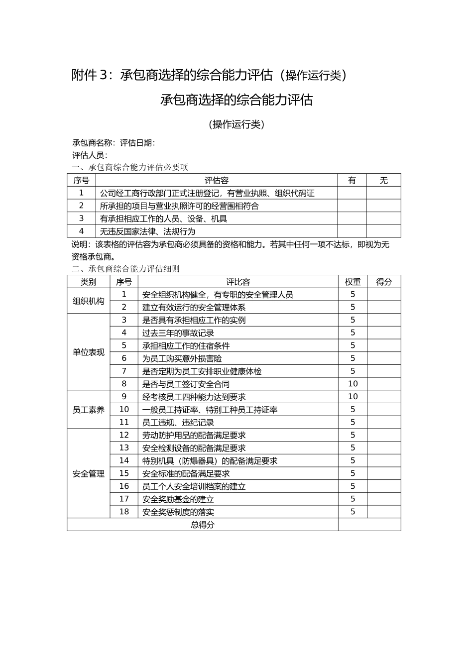 公司承包商综合能力评估表_第3页