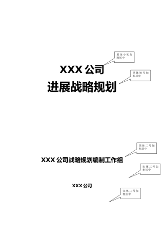 公司战略规划模板