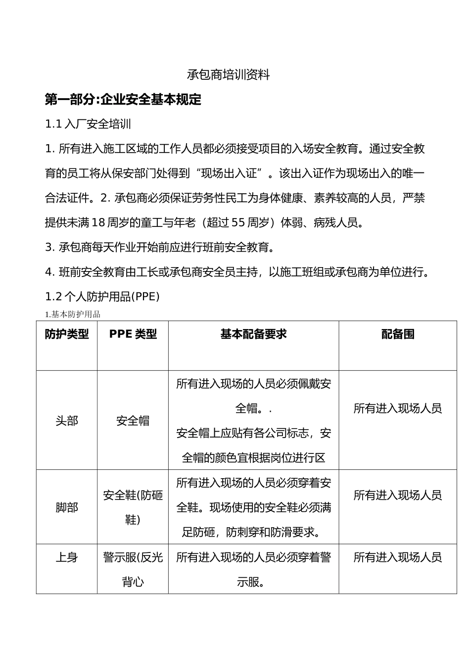 公司承包商培训资料全_第1页