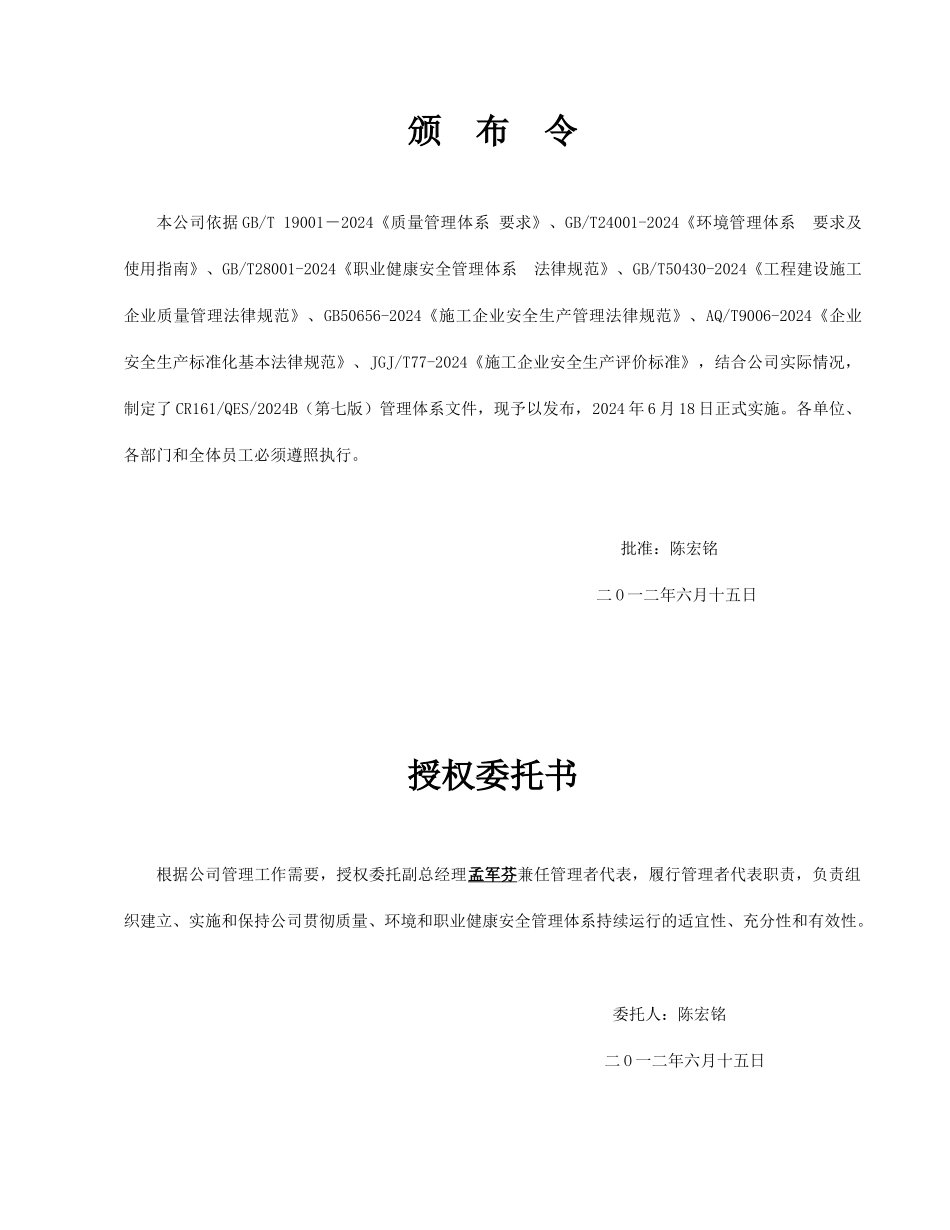 公司管理体系文件_第2页