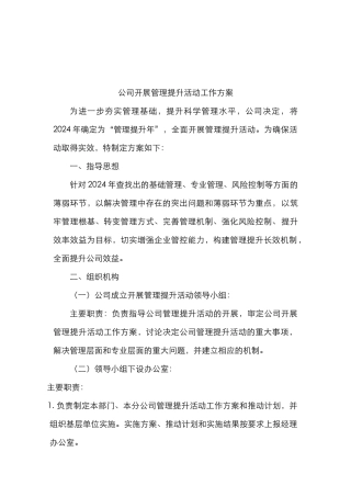 公司管理提升方案