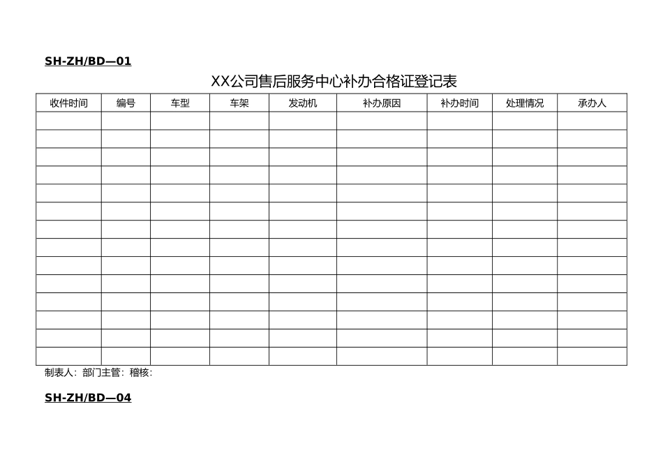 公司综合服务部表格汇总1_第1页