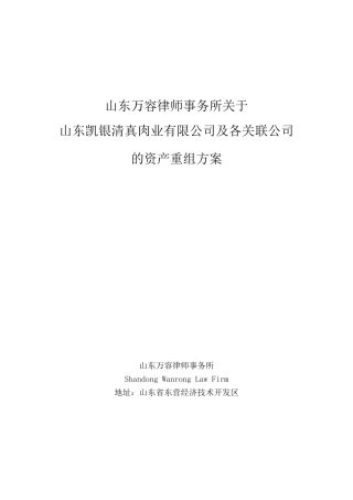 公司资产重组方案0702