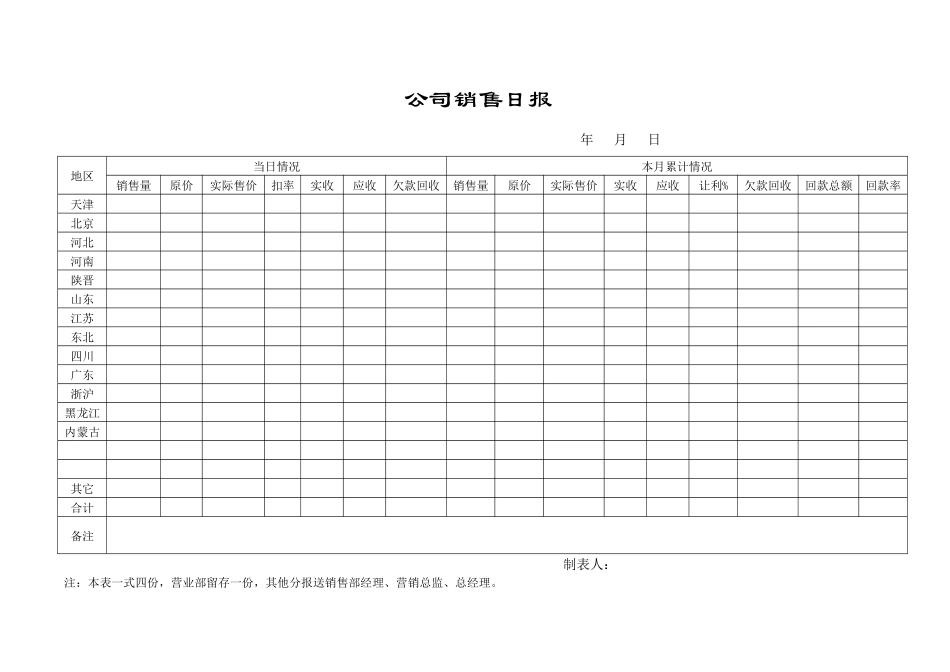 公司销售日报_第1页