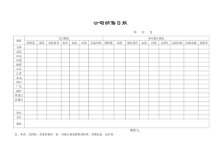 公司销售日报