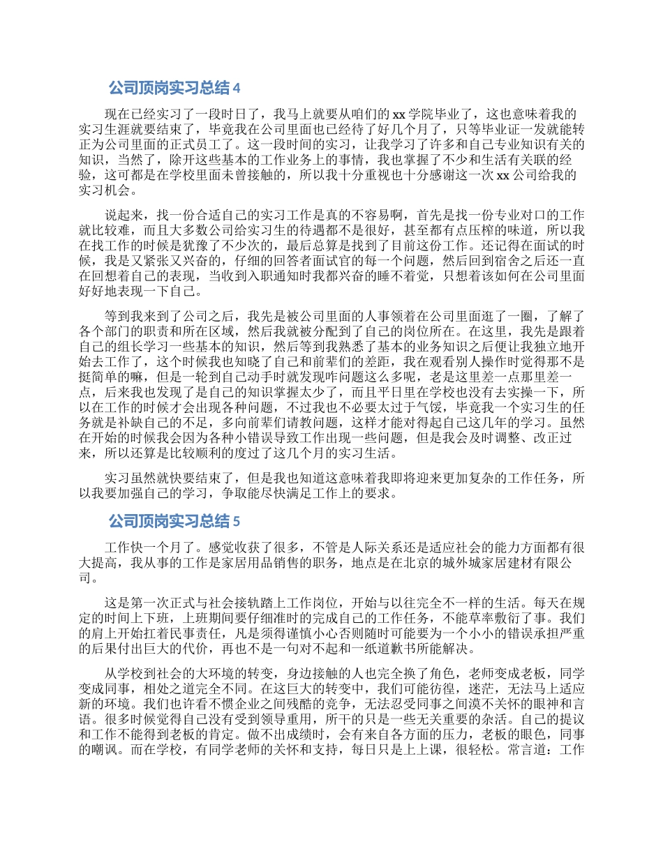 公司顶岗实习总结范文_第3页