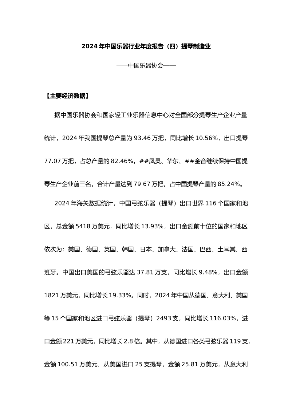 -XXXX中国乐器行业年度报告2-提琴制造业_第1页