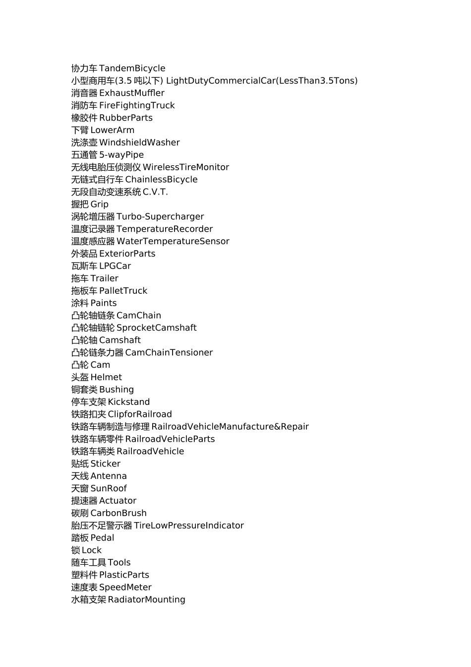 关于汽车的零部件名称中英文大全_第3页