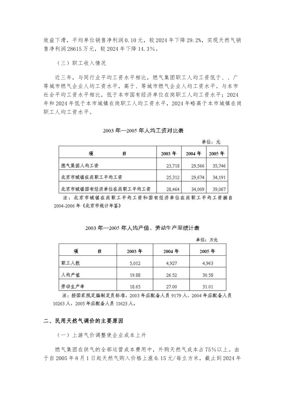 关于调整本市民用天然气销售价格的申请_第2页