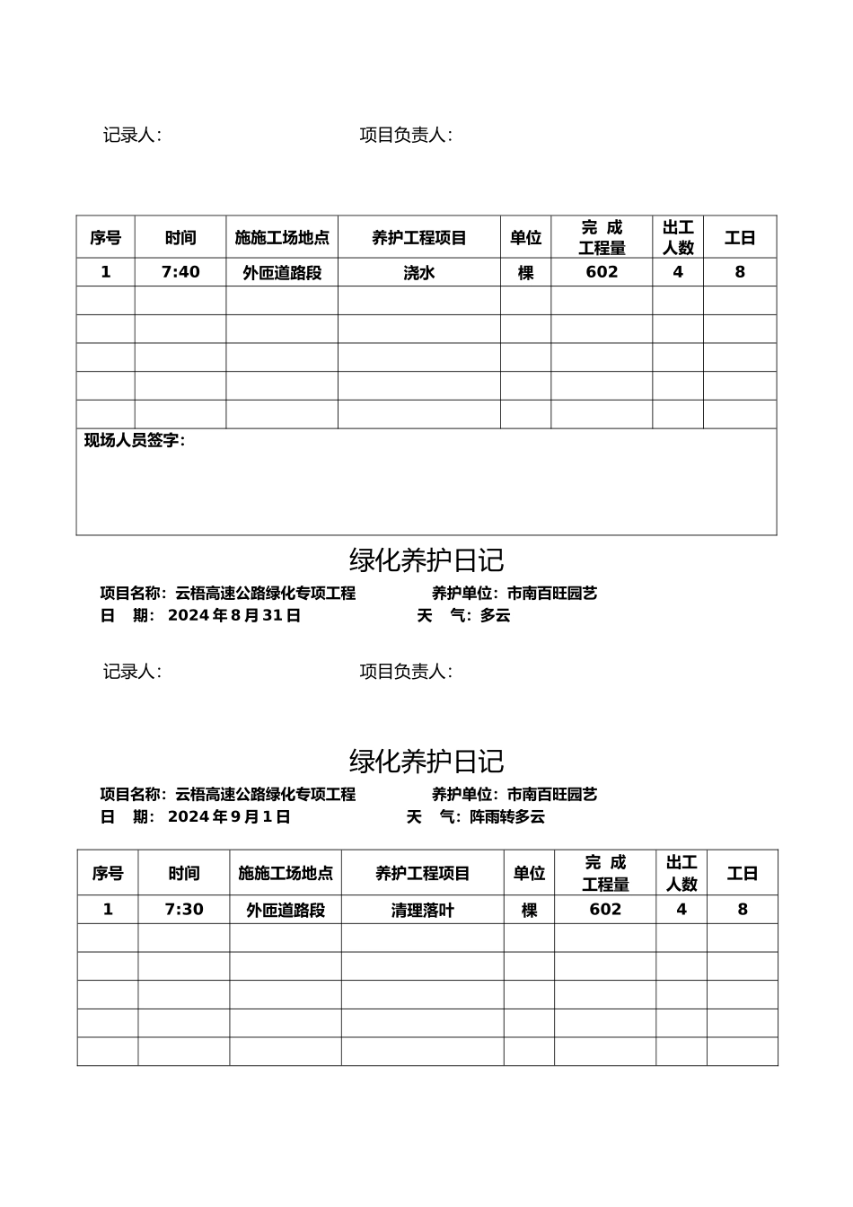 养护工程日志和照片_第2页