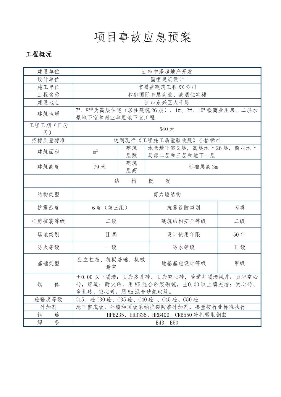 内江工程项目应急救援预案_第3页