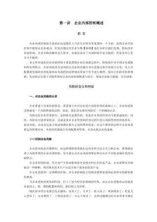 内部控制风险管理