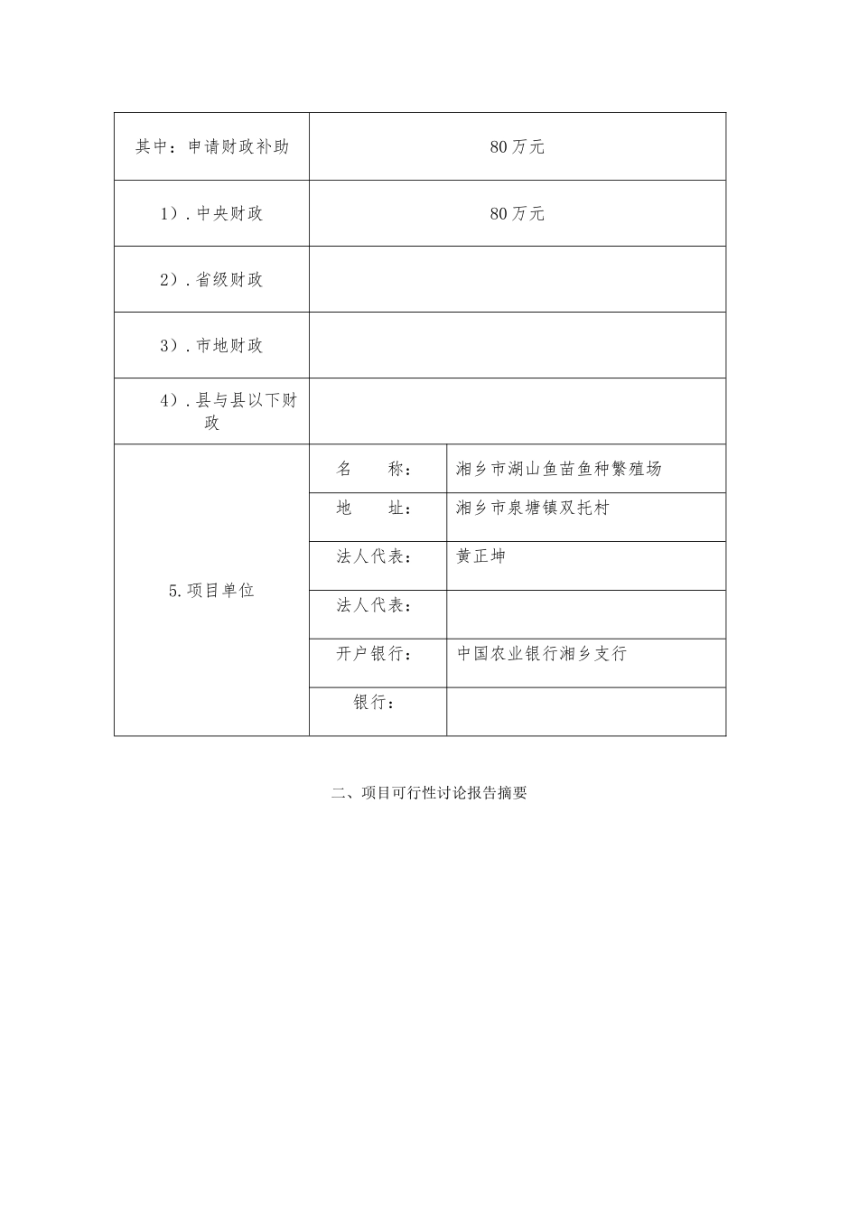 农业财政资金项目申报标准文本_第2页