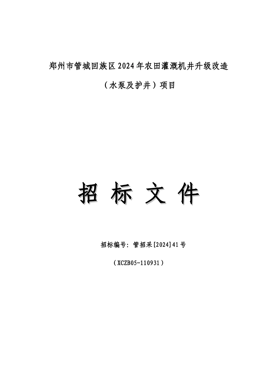 农田灌溉项目招标文件_第1页