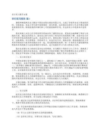 农行实习报告6篇