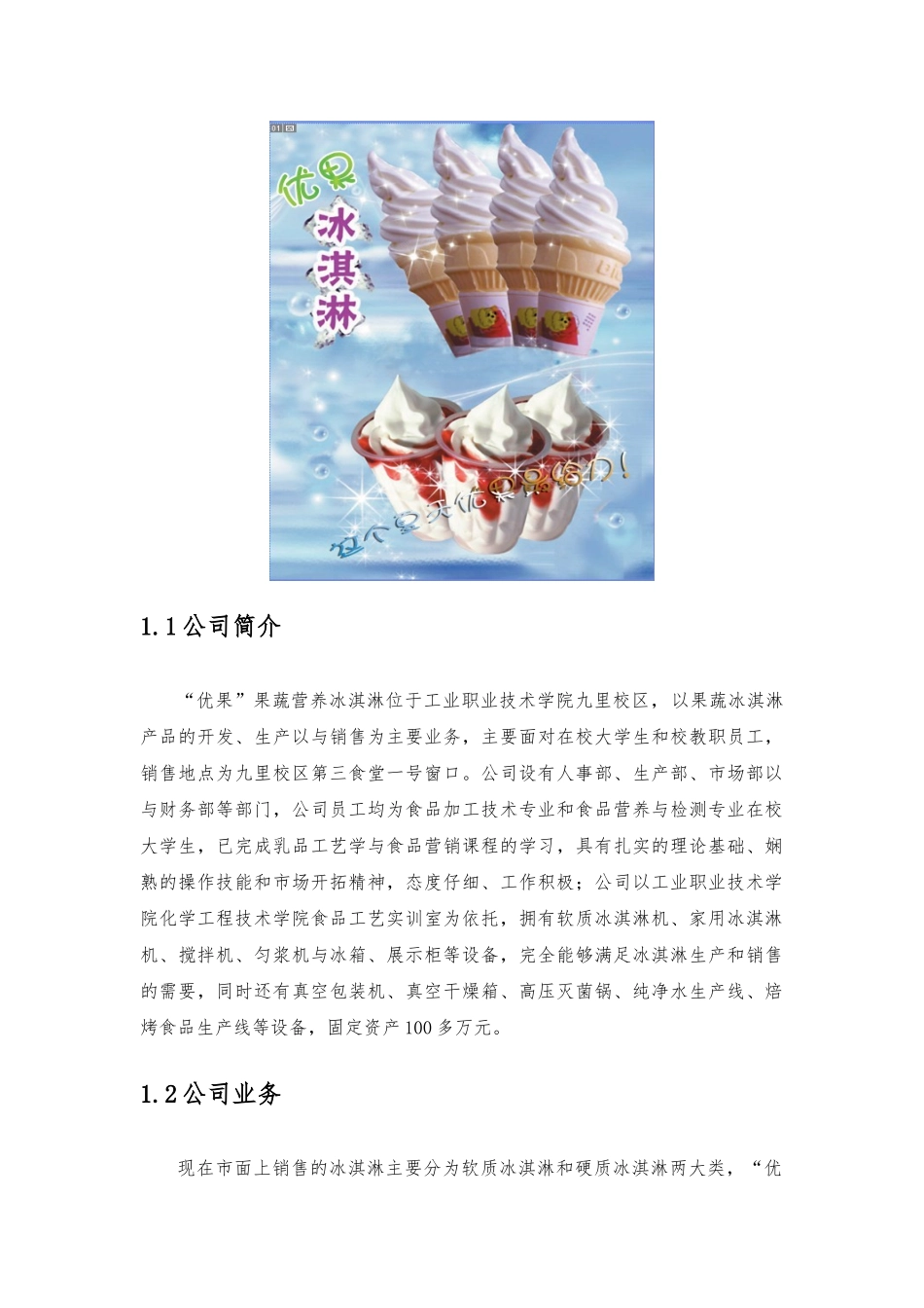 冰淇淋公司创业项目计划书_第3页