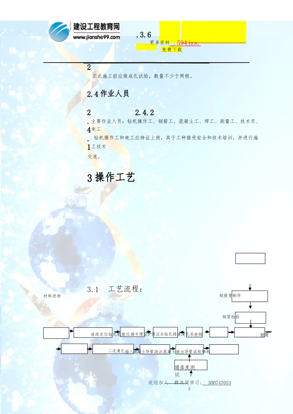 冲击钻成孔灌注桩施工工艺标准_第2页