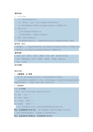 几种重要的盐教学设计说明