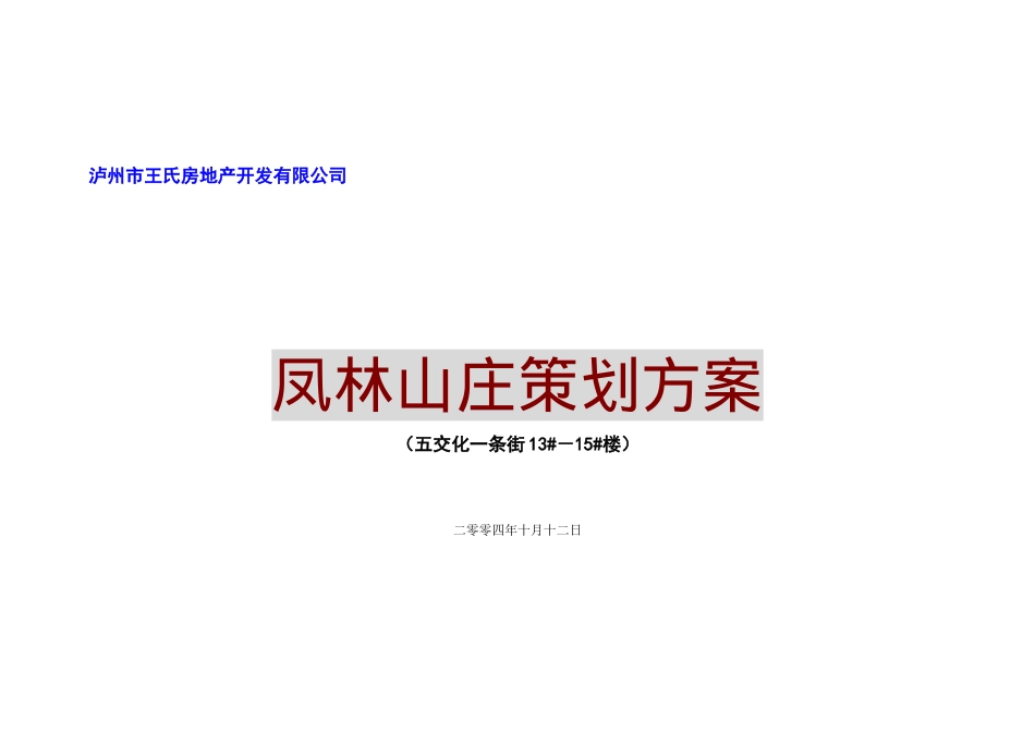 凤林山庄策划方案_第1页